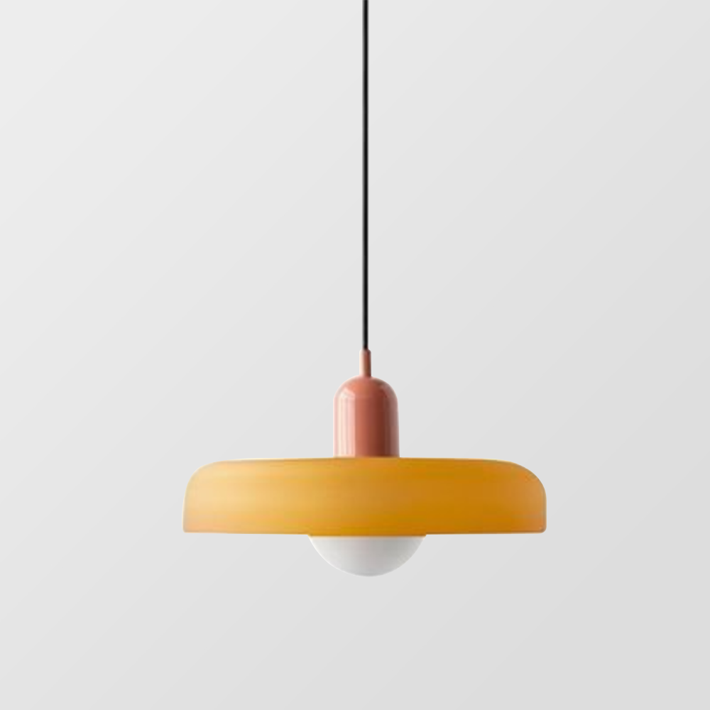 Farbenfrohe Pendelleuchte im Bauhausstil - StiloGlas