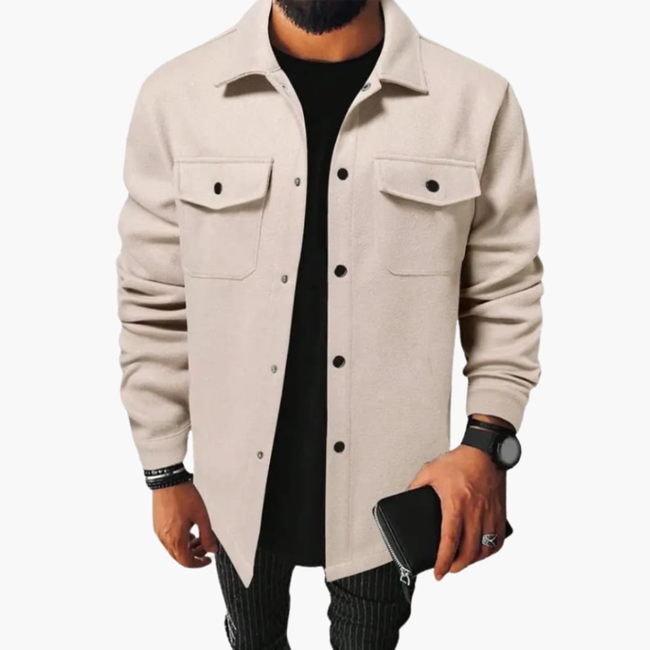 Herrenhemdjacke mit Knopfleiste