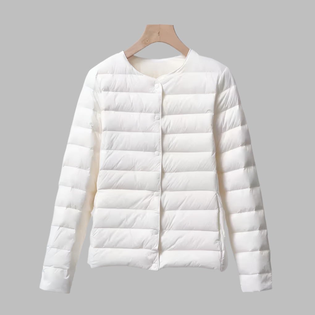 Kragenlose, tragbare Daunenjacke für Frühling und Winter