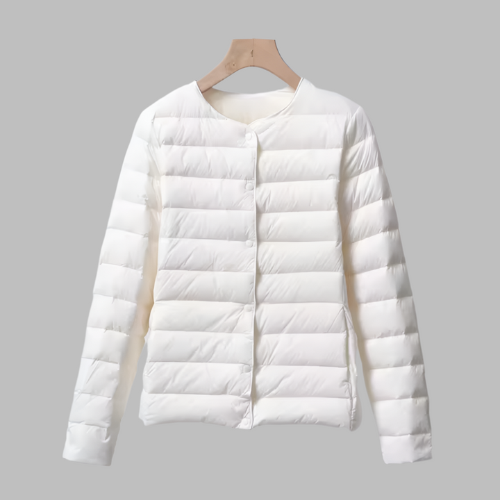 Kragenlose, tragbare Daunenjacke für Frühling und Winter
