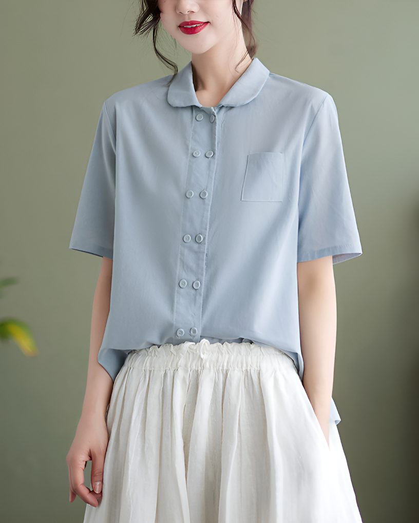Bequeme Bluse aus Baumwoll-Leinen für Damen