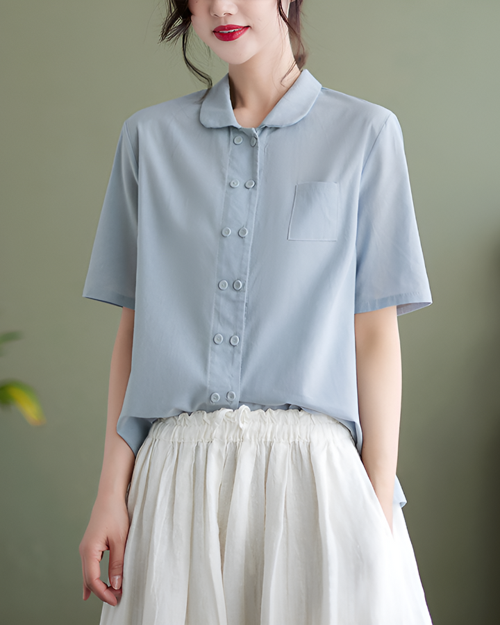 Bequeme Bluse aus Baumwoll-Leinen für Damen