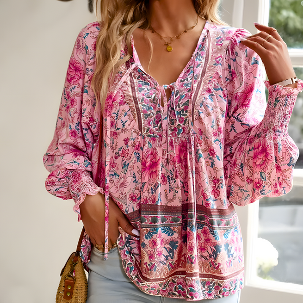 Damenbluse mit Blumenmuster – Moderne Alltagskleidung