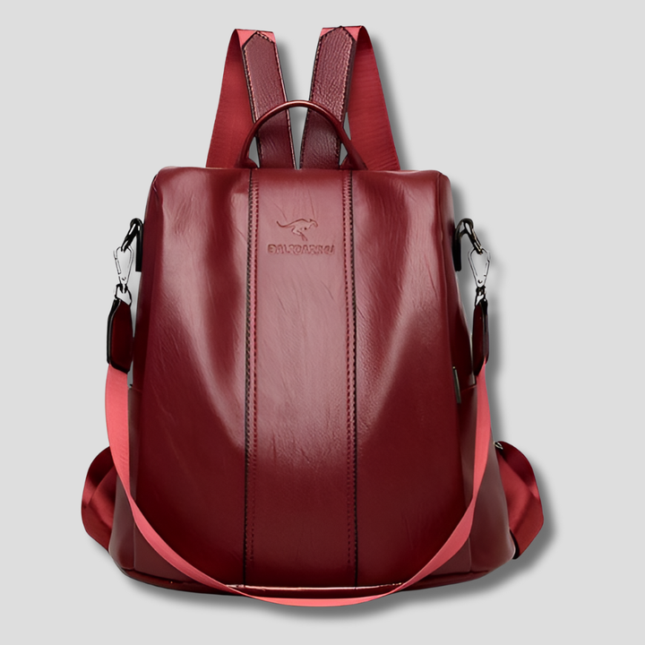 Diebstahlsicherer Lederrucksack für stilbewusste Frauen