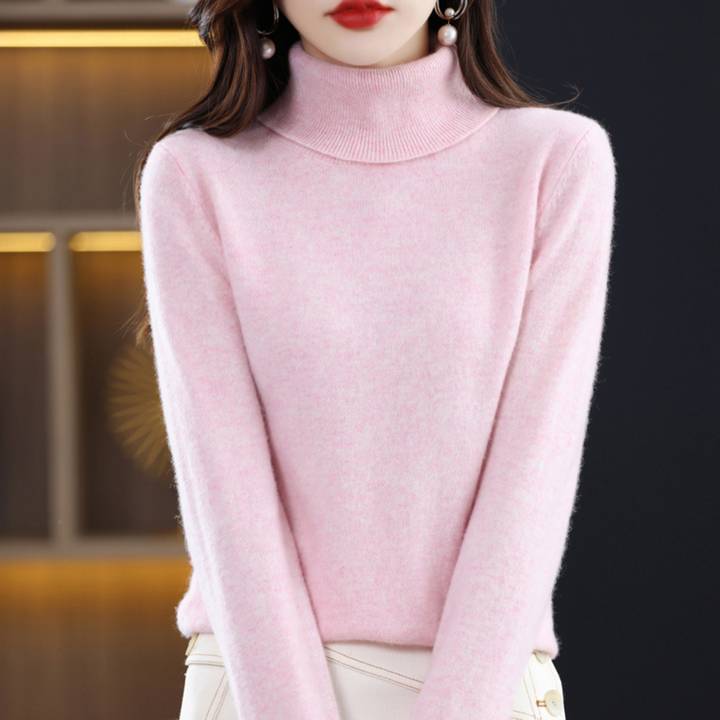 Damen‑Rollkragenpullover aus 100 % Kaschmir – weich, normale Passform