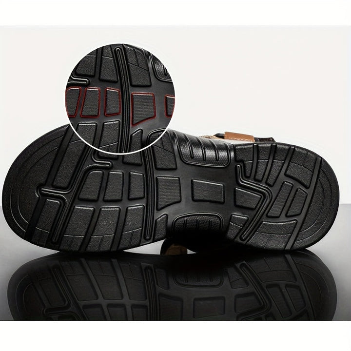 Premium Leder-Strandsandalen für Herren – Verstellbar und Dämpfend