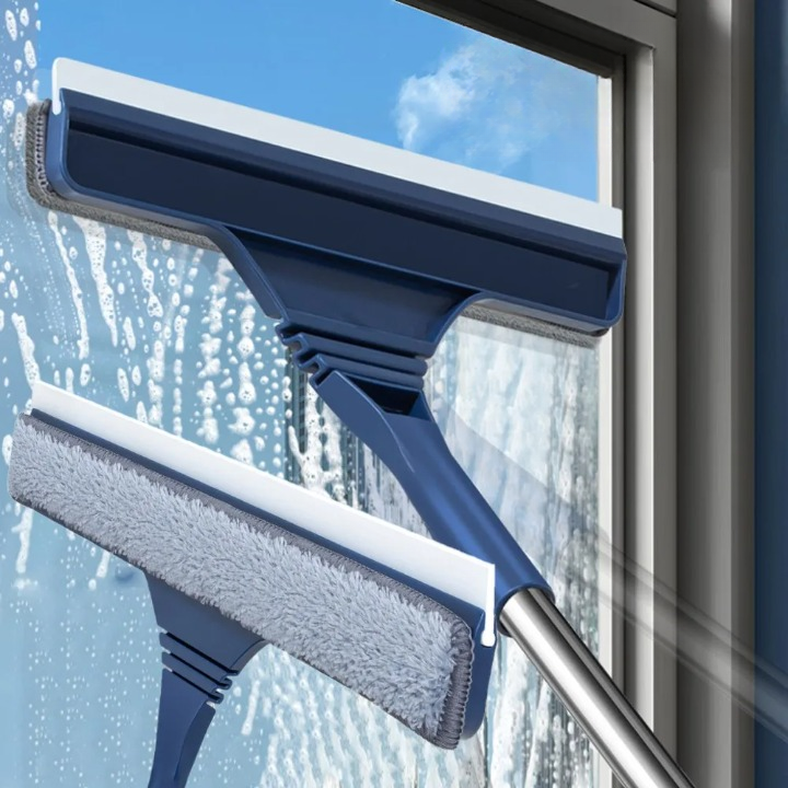 2-in-1-Fensterabzieher mit Schrubber – Clario
