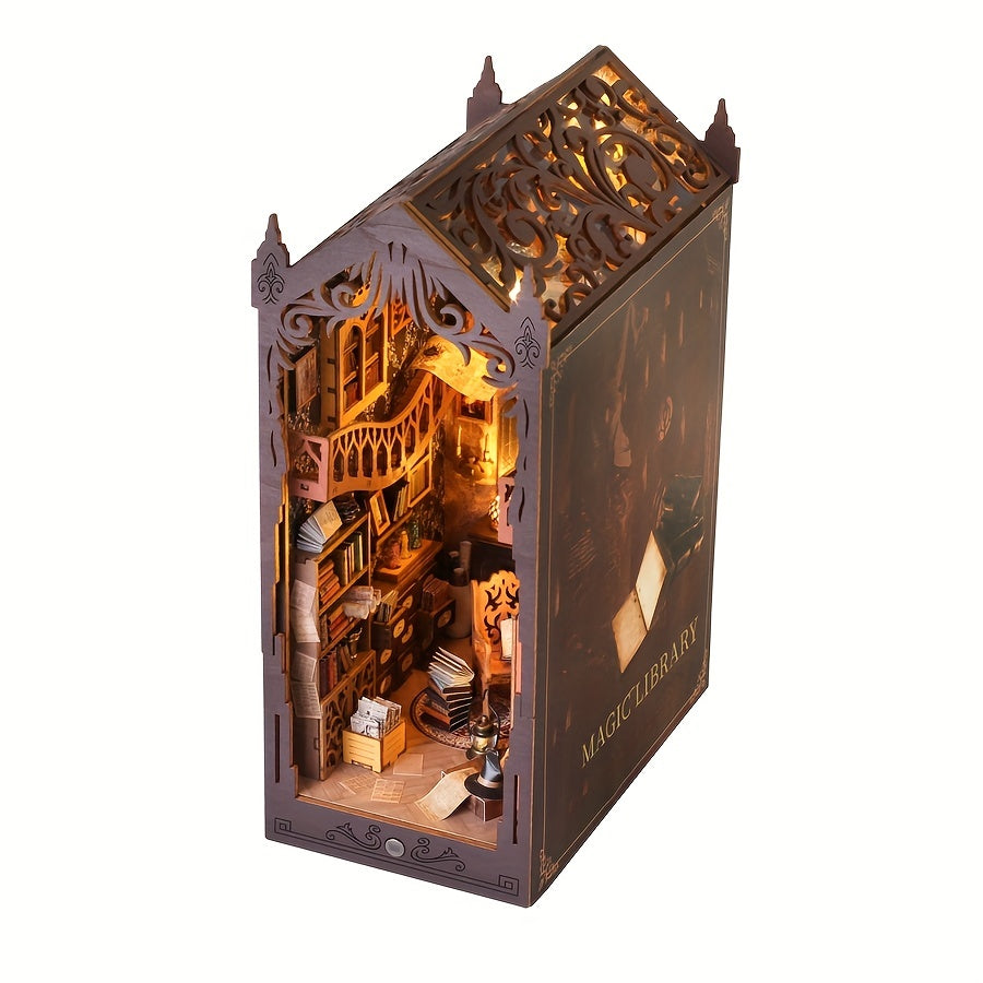 Magisches Bücherhaus – 3D-Holzpuzzle für kreative Bastler