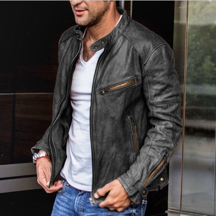 Lederjacke für Herren mit wetterfester Beschichtung – Leandro