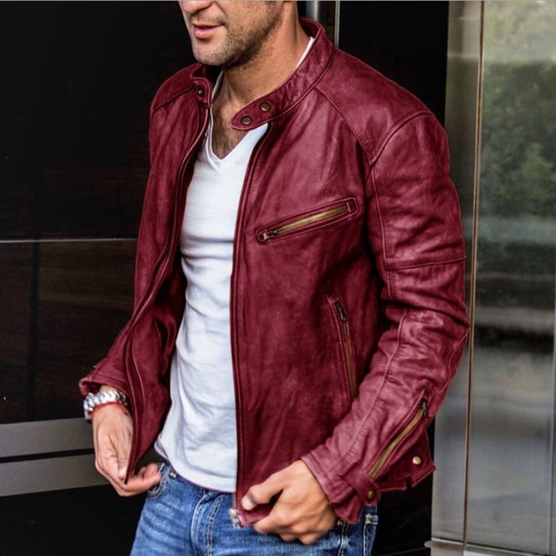 Lederjacke für Herren mit wetterfester Beschichtung – Leandro