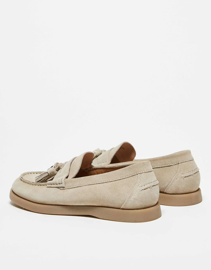 Luxuriöse Wildleder-Loafer mit Quastendetail
