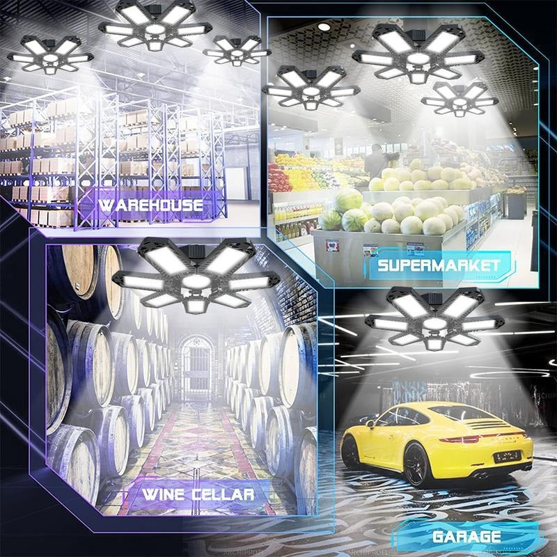 Verstellbare LED-Panel-Leuchte 6500K E26/E27 – Lampe für Garage und Werkstatt