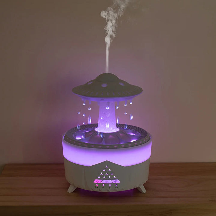 Regenwolken-Diffuser mit Fernbedienung, 350 ml und bis zu 10 Stunden Regen