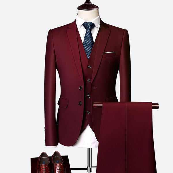Luxuriöses 3-teiliges Slim Fit-Paket für Herren
