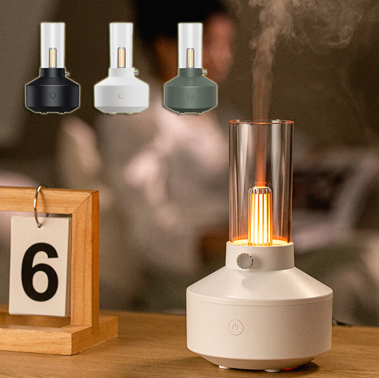 Retro-Aromadiffusor mit Glühfadenlampe und Kerzenlichteffekt