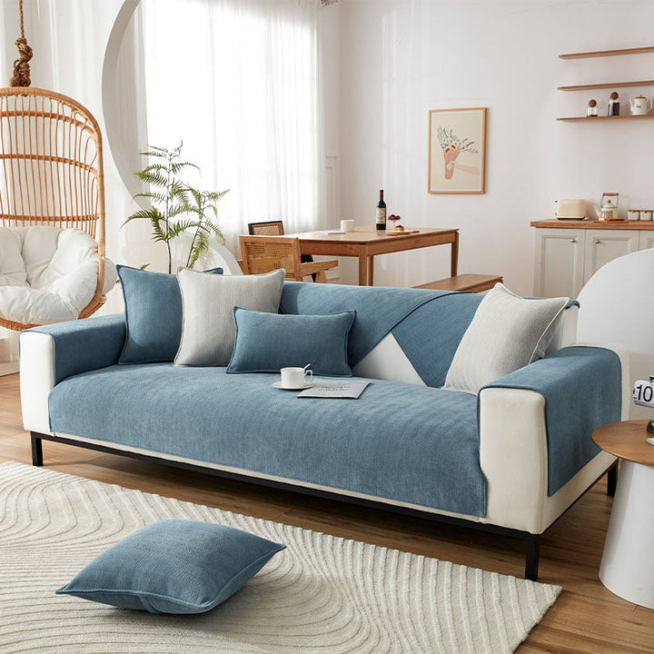 AestheticCover™ | Sofabezug aus Chenille mit Fischgrätmuster
