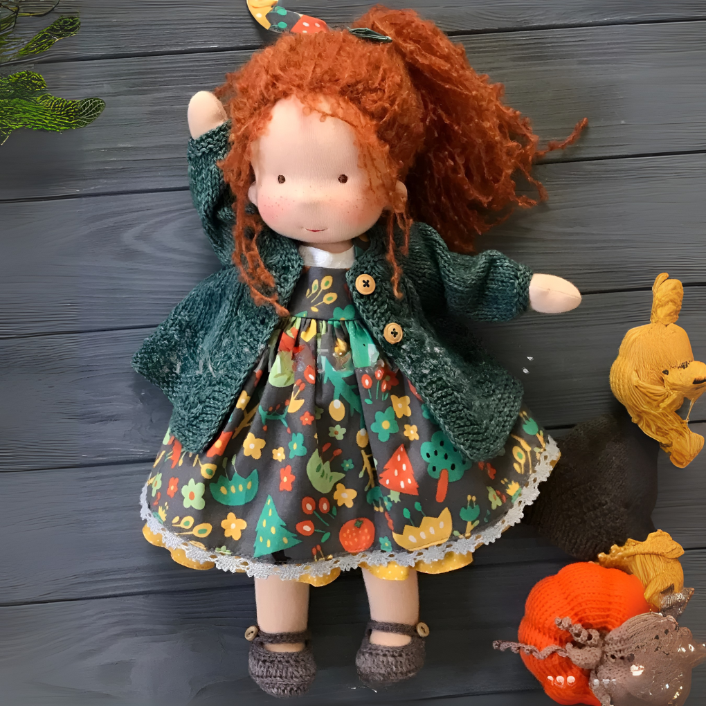 Handgefertigte Waldorf-Kuschelpuppe