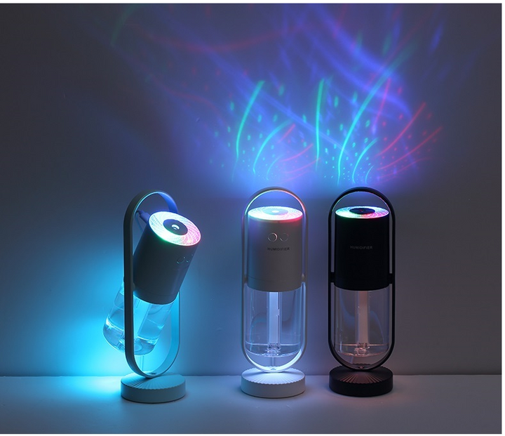 USB-Luftbefeuchter mit Projektionslicht, leise und fürs Auto geeignet
