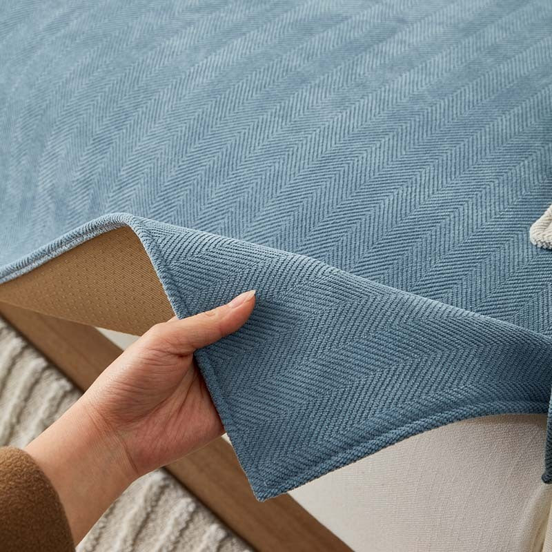 AestheticCover™ | Sofabezug aus Chenille mit Fischgrätmuster