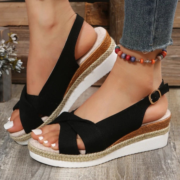Modische offene Keilsandalen für Damen