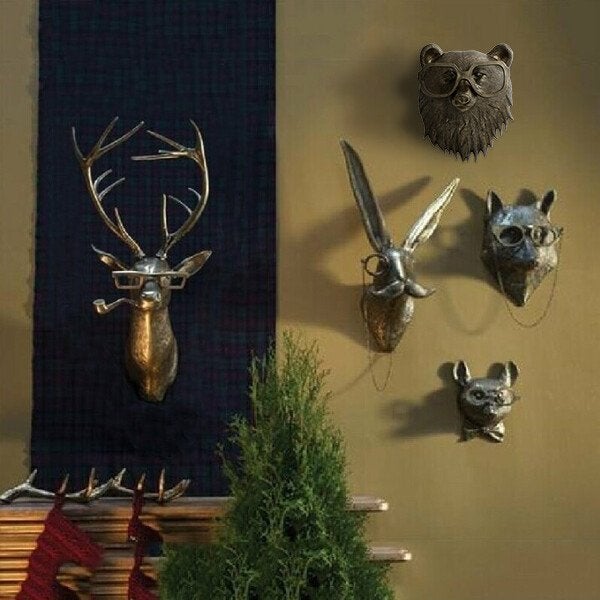 Verspielte Tierkopf-Wanddeko - WallCritters