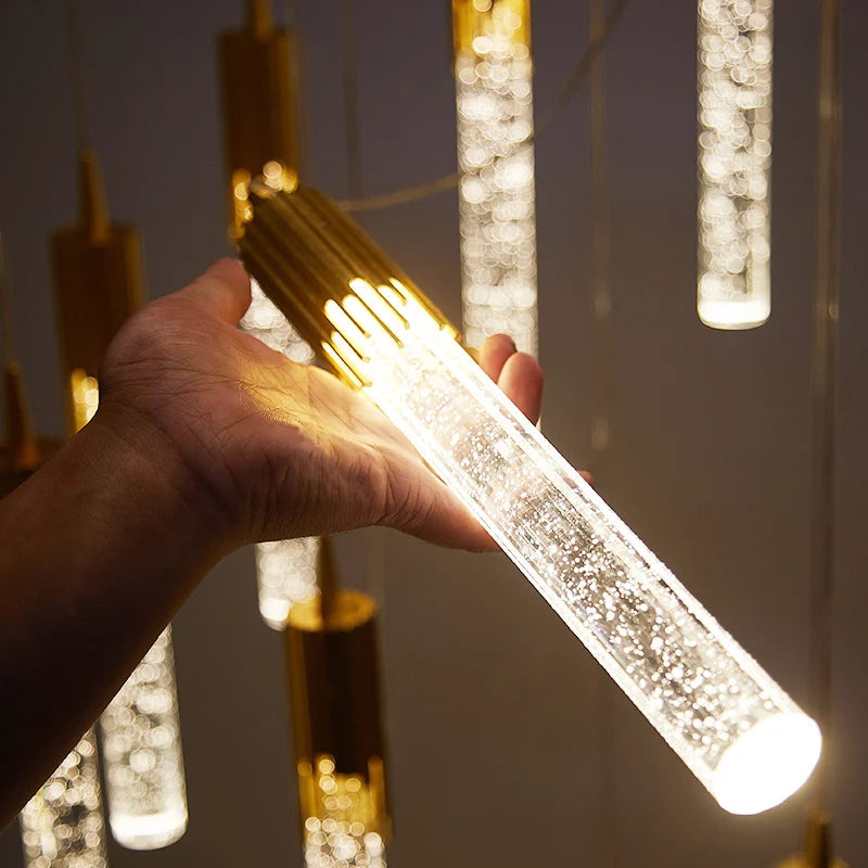Zylinderförmige Glas-Pendelleuchte – Lustreau