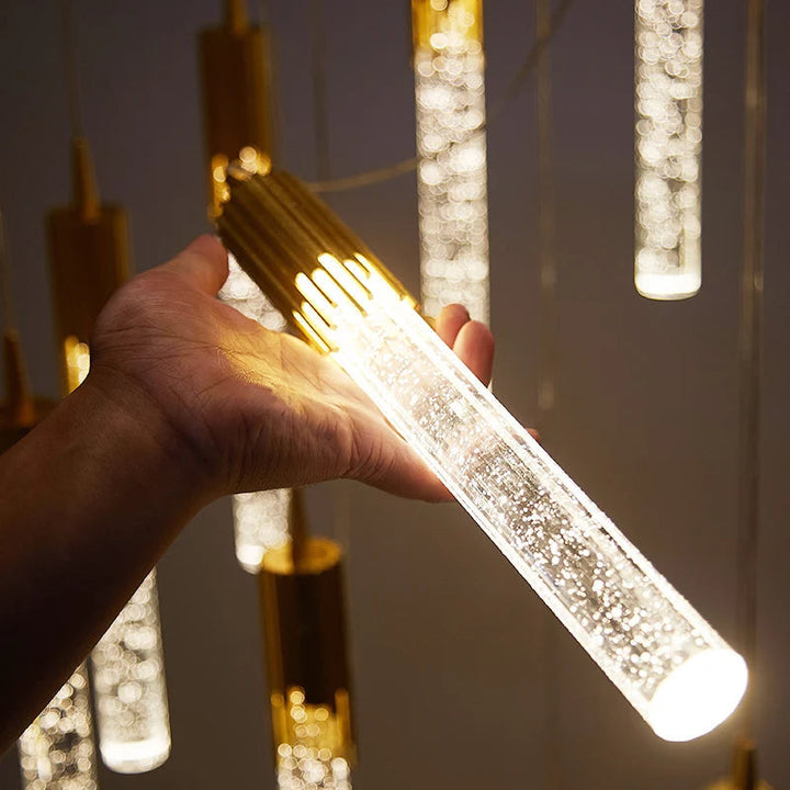 Zylinderförmige Glas-Pendelleuchte – Lustreau