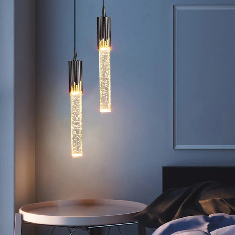 Zylinderförmige Glas-Pendelleuchte – Lustreau