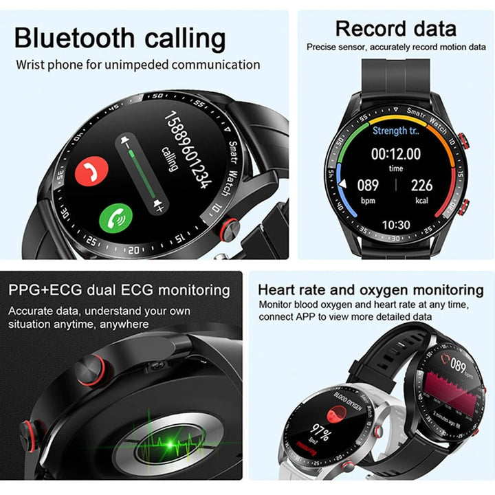 Wasserdichte Smartwatch mit EKG & Herzfrequenz und Bluetooth-Telefonie – Virex