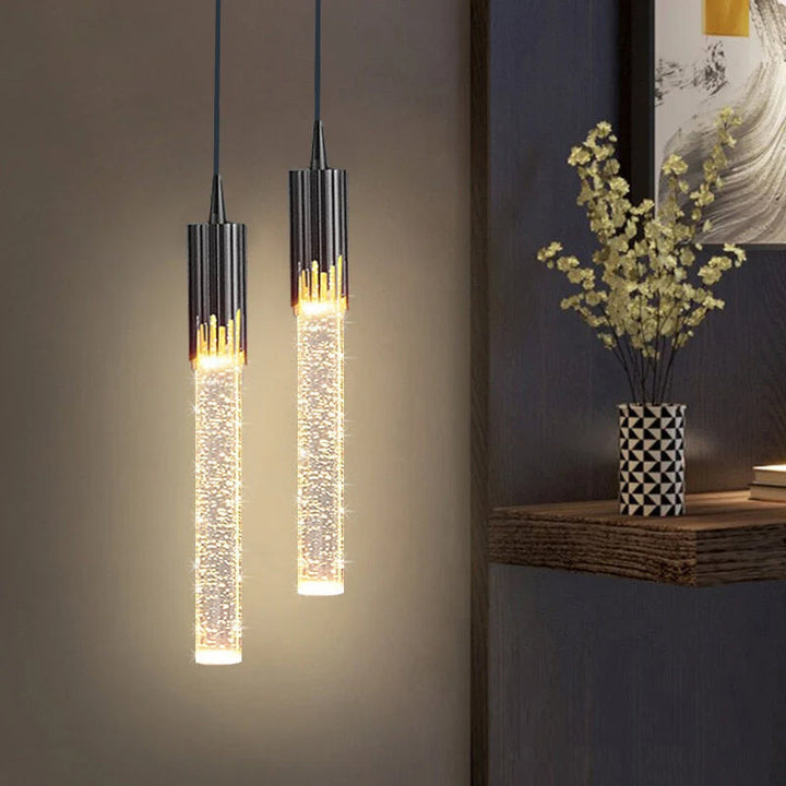 Zylinderförmige Glas-Pendelleuchte – Lustreau