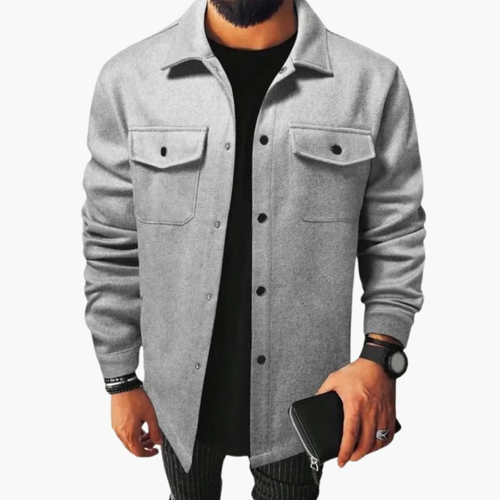 Herrenhemdjacke mit Knopfleiste
