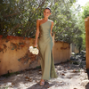 Ein-Schulter-Maxikleid aus Satin für Damen