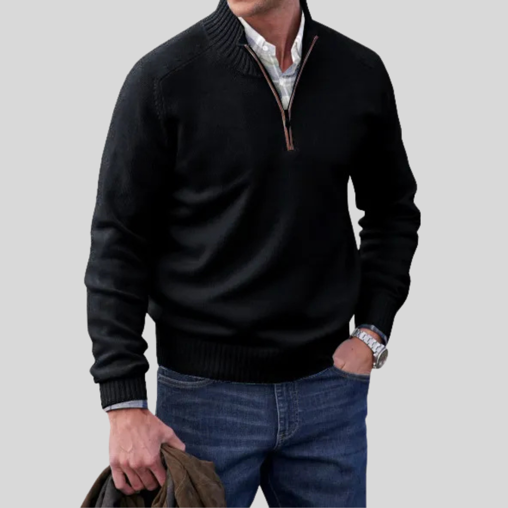 Herren-Pullover mit Reißverschluss vorne