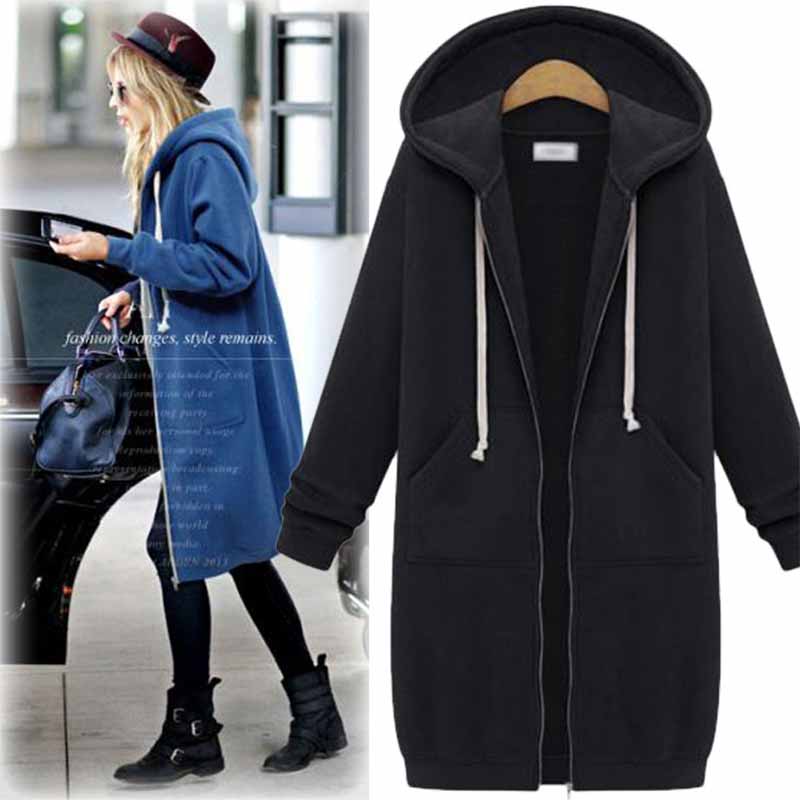 Lässige lange Damen-Strickjacke - CozyZip