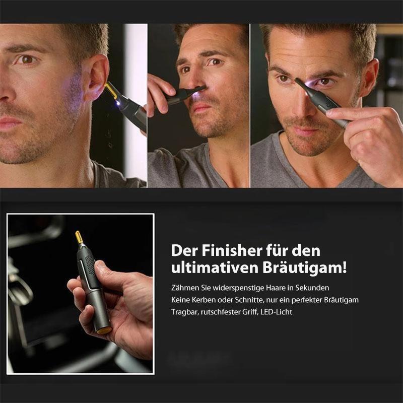 Professioneller Ultra-schmaler Präzisionstrimmer | Klingen aus Edelstahl-Titan | Integrierte LED-Leuchte | Mikro-Oszillationstechnologie | Für Nase, Ohren und Konturen