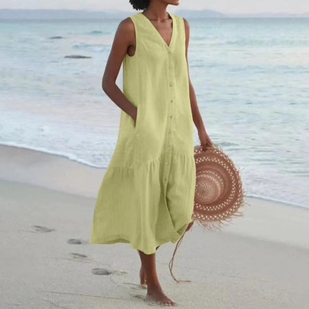Damen V-Ausschnitt Kleid – Elegante Alltagskleidung