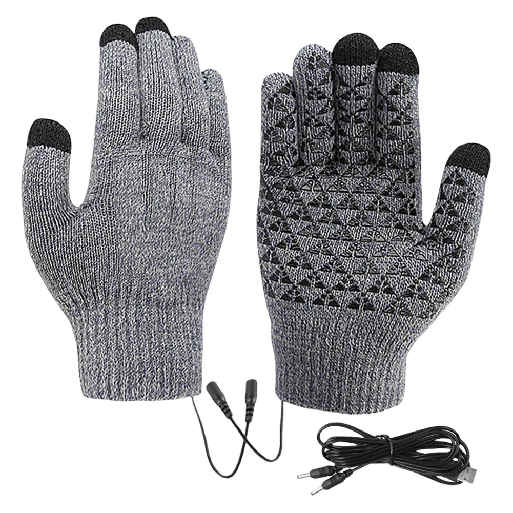 Gestrickte USB-beheizte Handschuhe mit Touchscreen