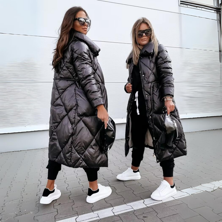 Elora Lange winterjacke mit Daunenfüllung für Frauen - Winddicht & wasserabweisend