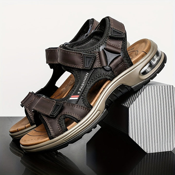 Premium Leder-Strandsandalen für Herren – Verstellbar und Dämpfend