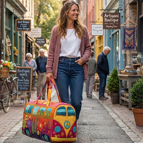 FloraVoyage – Gepolsterte Reisetasche mit Blumenmuster