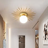 Kugelförmige Deckenlampe mit Lampenschirm aus mattem Glas, minimalistisch, 1-flammig, Deckenmontage in Gold