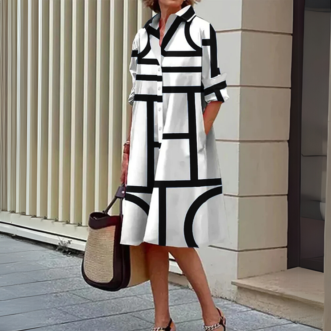 Damen Hemdkleid mit Knöpfen für den Sommer