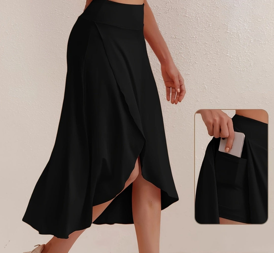 Sportlicher Rock mit hoher Taille und asymmetrischem Schnitt - Alexia