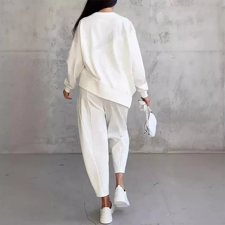 Zweiteiliges Set: Lässiges Langarm-Sweatshirt und Jogginghose
