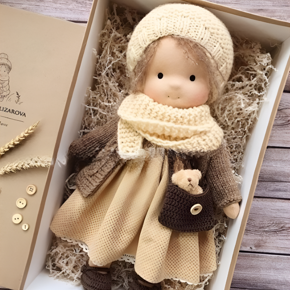Handgefertigte Waldorf-Kuschelpuppe