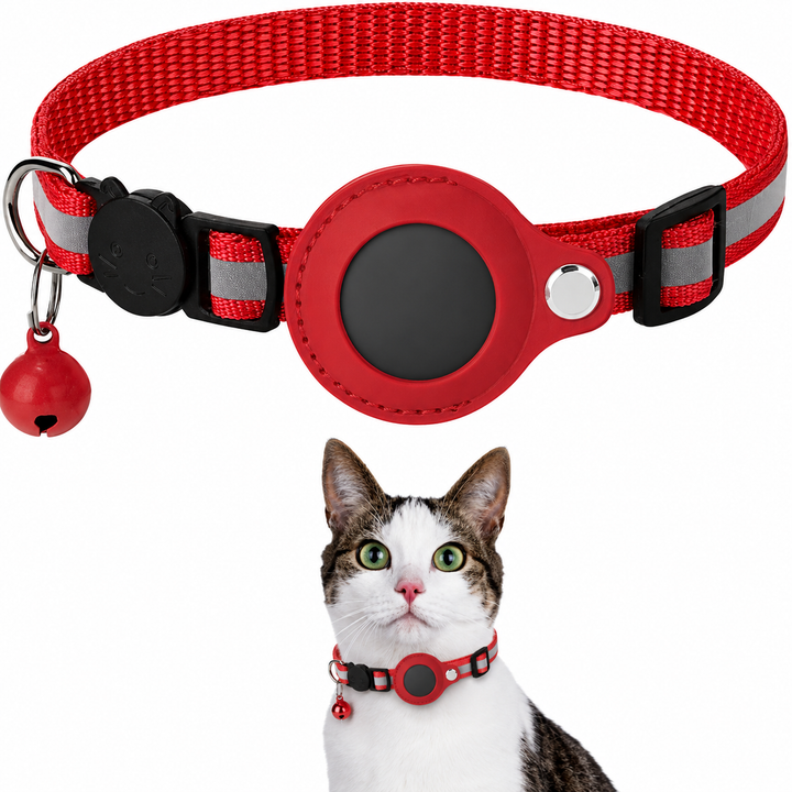 Katzenhalsband mit GPS und Reflexstreifen, Verstellbar