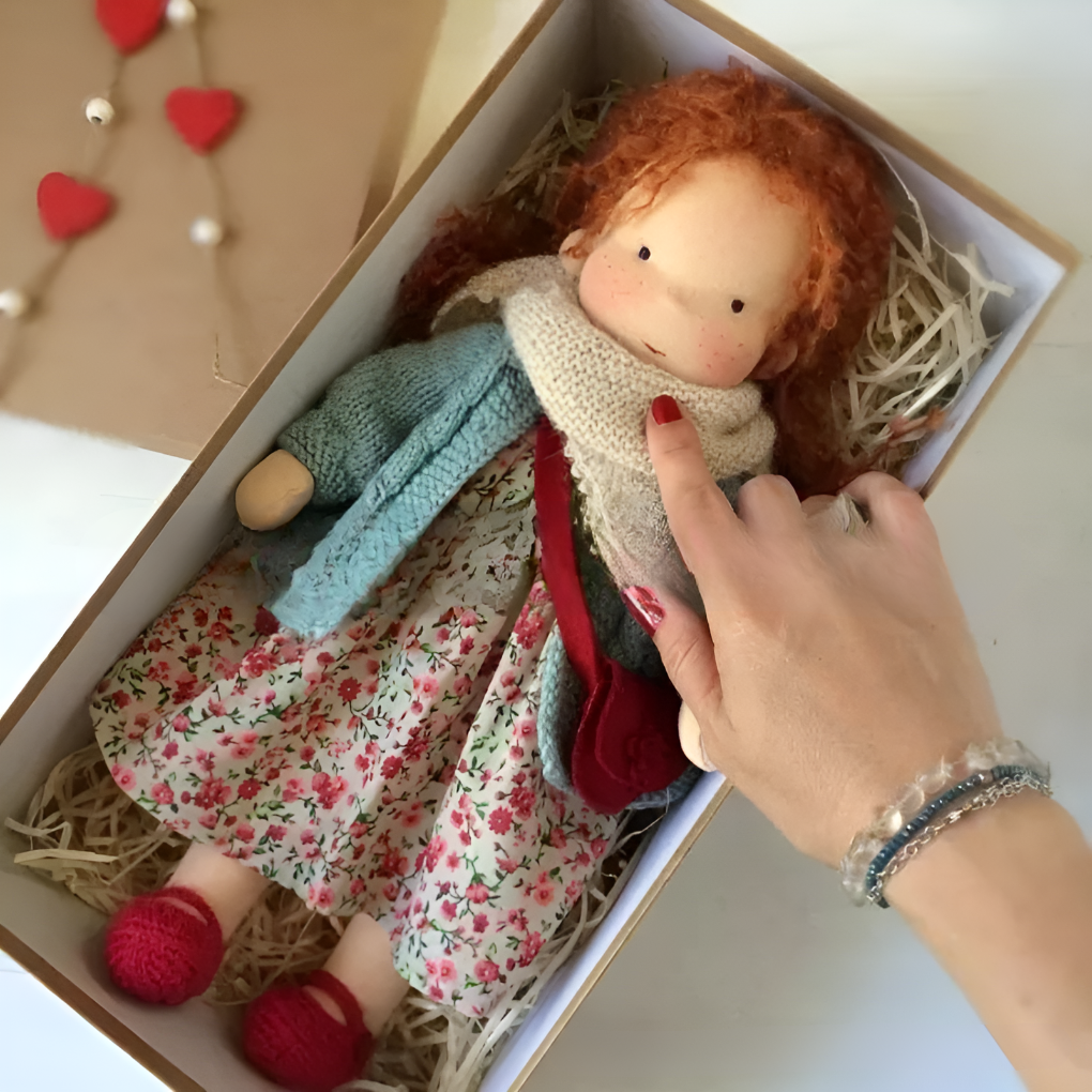 Handgefertigte Waldorf-Kuschelpuppe