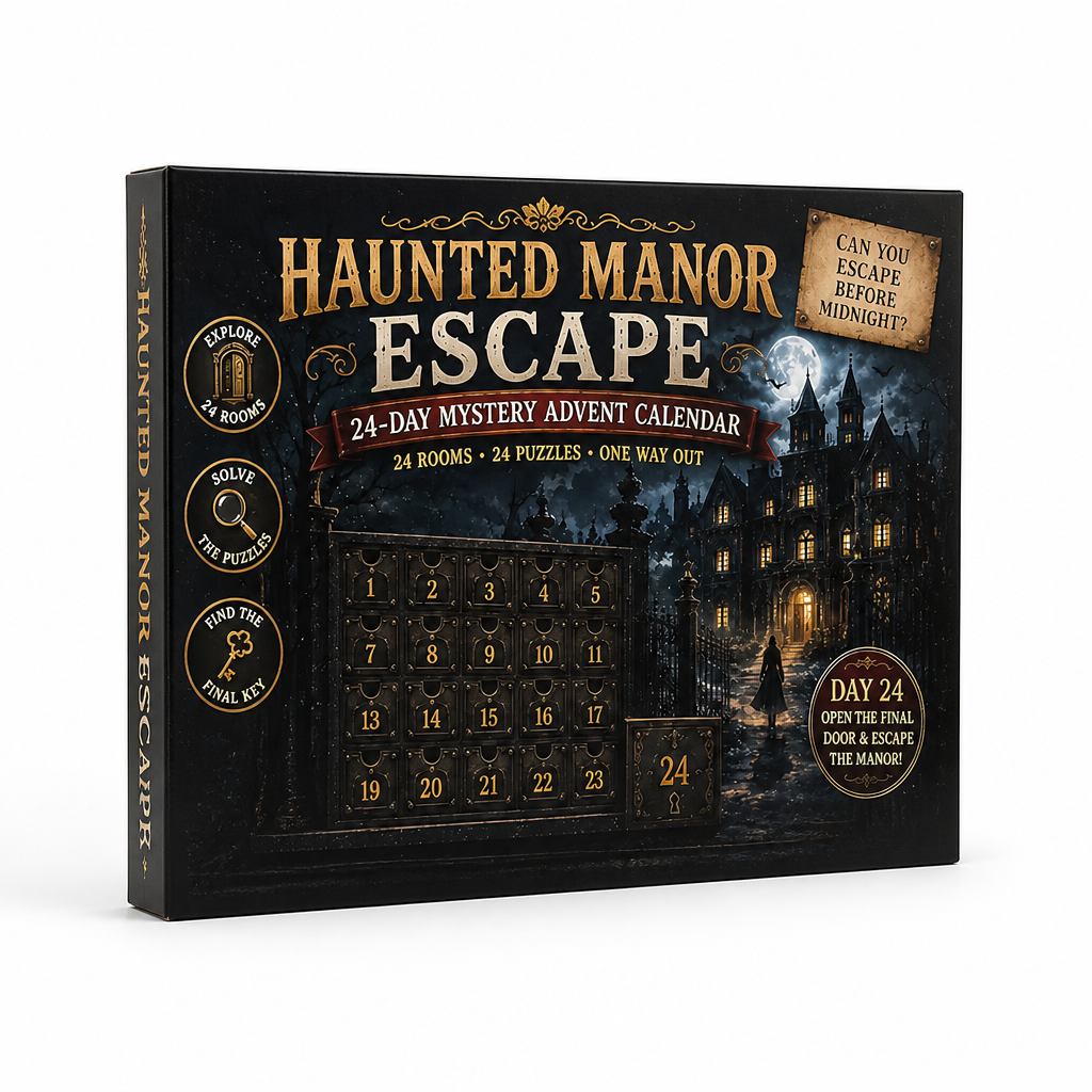 24-Tage-Escape-Room-Rätsel-Adventskalender mit 6 Geheimthemen