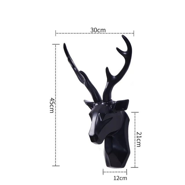 3D-Hirschkopf-Skulptur für eine majestätische Atmosphäre – RegalDeer
