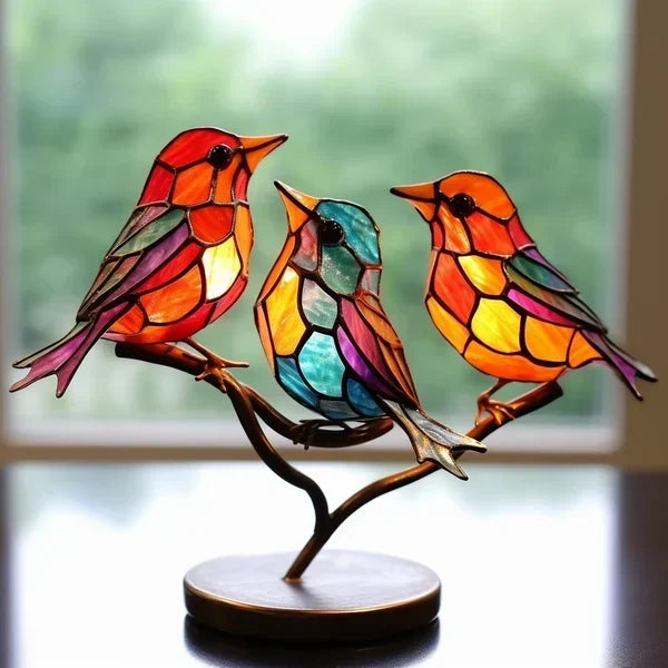 Luxuriöse Vogelfiguren aus farbigem Glas - EleganBird